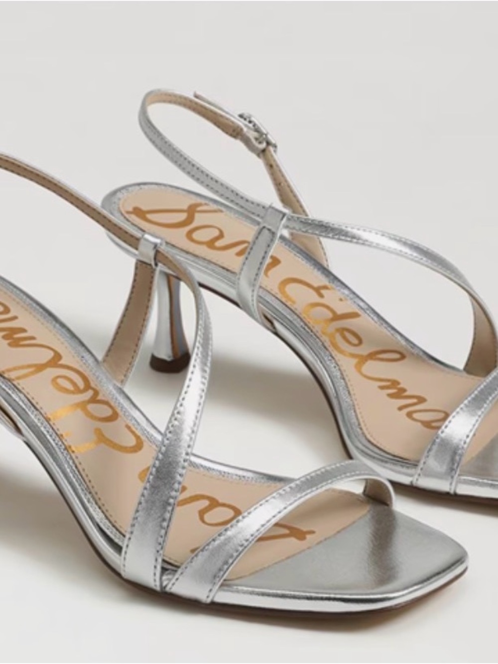 Sam Edelman Silver Strappy Slingback Heels